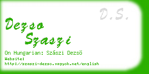 dezso szaszi business card